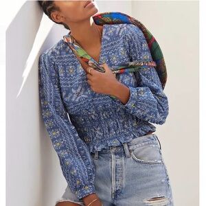 NWOT Forever that girl (Anthropologie) smocked waist top